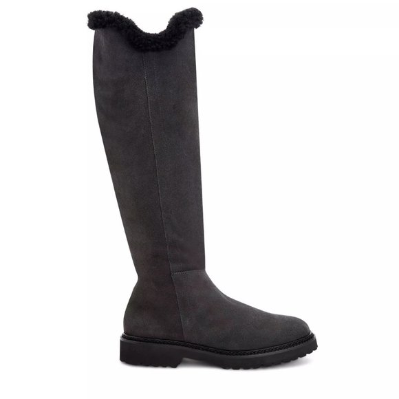 AQUATALIA 6.5 6 SHEARLING FUR LINED Mikenna Grey Suede Knee High Boots - Picture 3 of 7